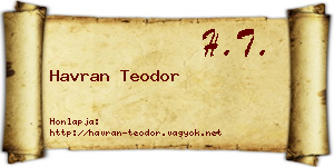 Havran Teodor névjegykártya